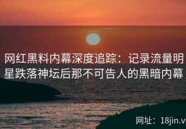 网红黑料内幕深度追踪：记录流量明星跌落神坛后那不可告人的黑暗内幕