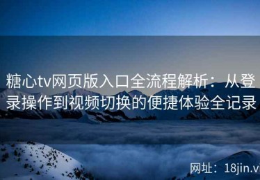 糖心tv网页版入口全流程解析：从登录操作到视频切换的便捷体验全记录