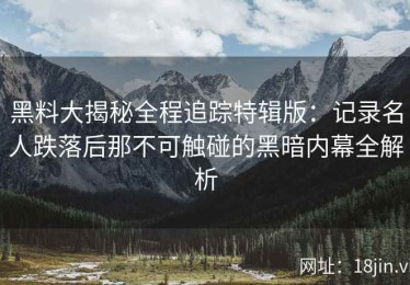 黑料大揭秘全程追踪特辑版：记录名人跌落后那不可触碰的黑暗内幕全解析