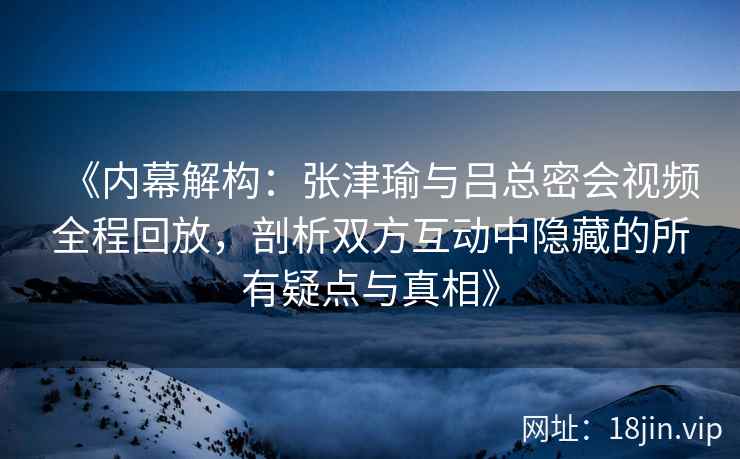 《内幕解构：张津瑜与吕总密会视频全程回放，剖析双方互动中隐藏的所有疑点与真相》