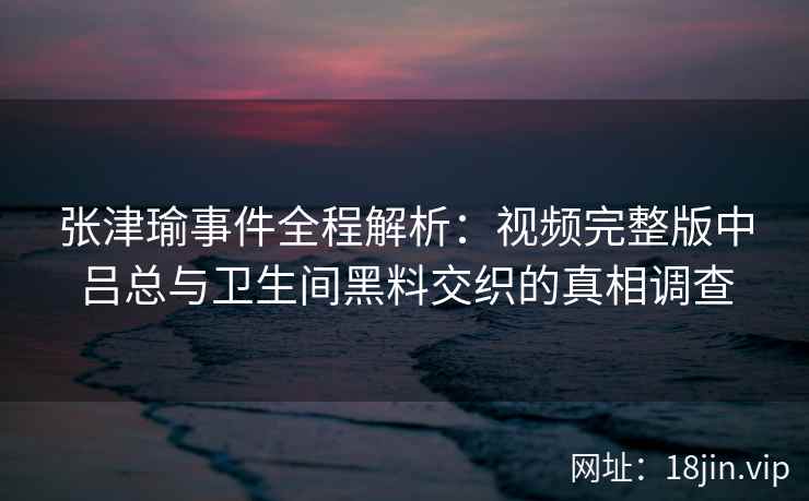 张津瑜事件全程解析：视频完整版中吕总与卫生间黑料交织的真相调查
